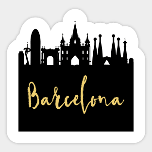 BARCELONA SPAIN DESIGNER SILHOUETTE SKYLINE ART Sticker